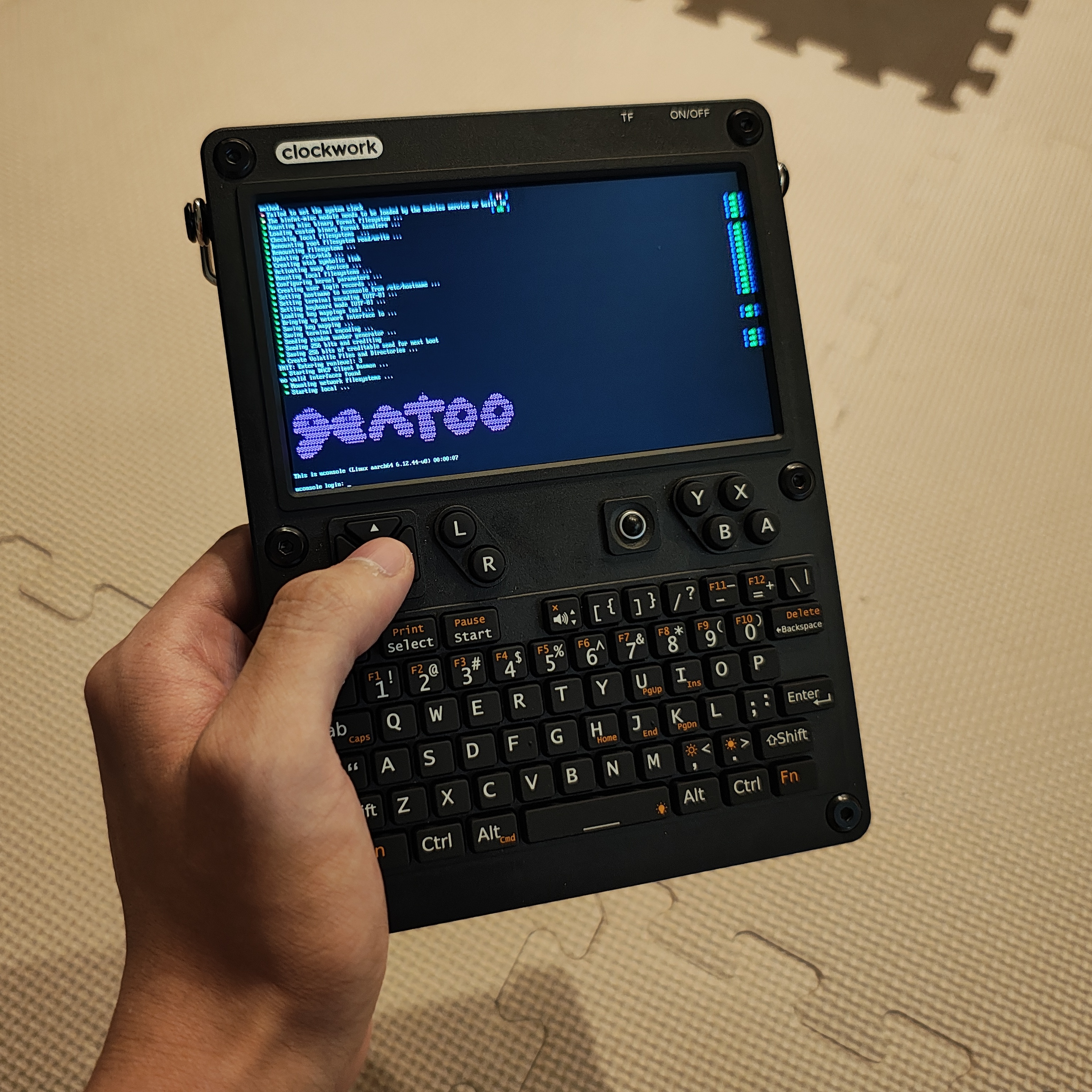 uConsole Gentoo boot screen